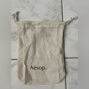 Aesop Cream Cotton Mesh Drawstring Pouch